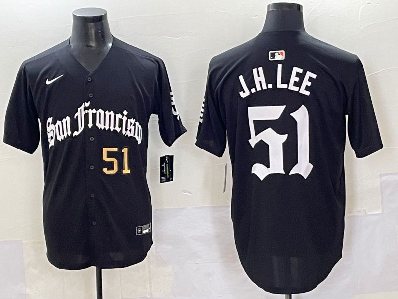 Men 2025 San Francisco Giants #51 J.H.Lee Black Five generations Joint Name Nike MLB Jersey style 43->san francisco giants->MLB Jersey